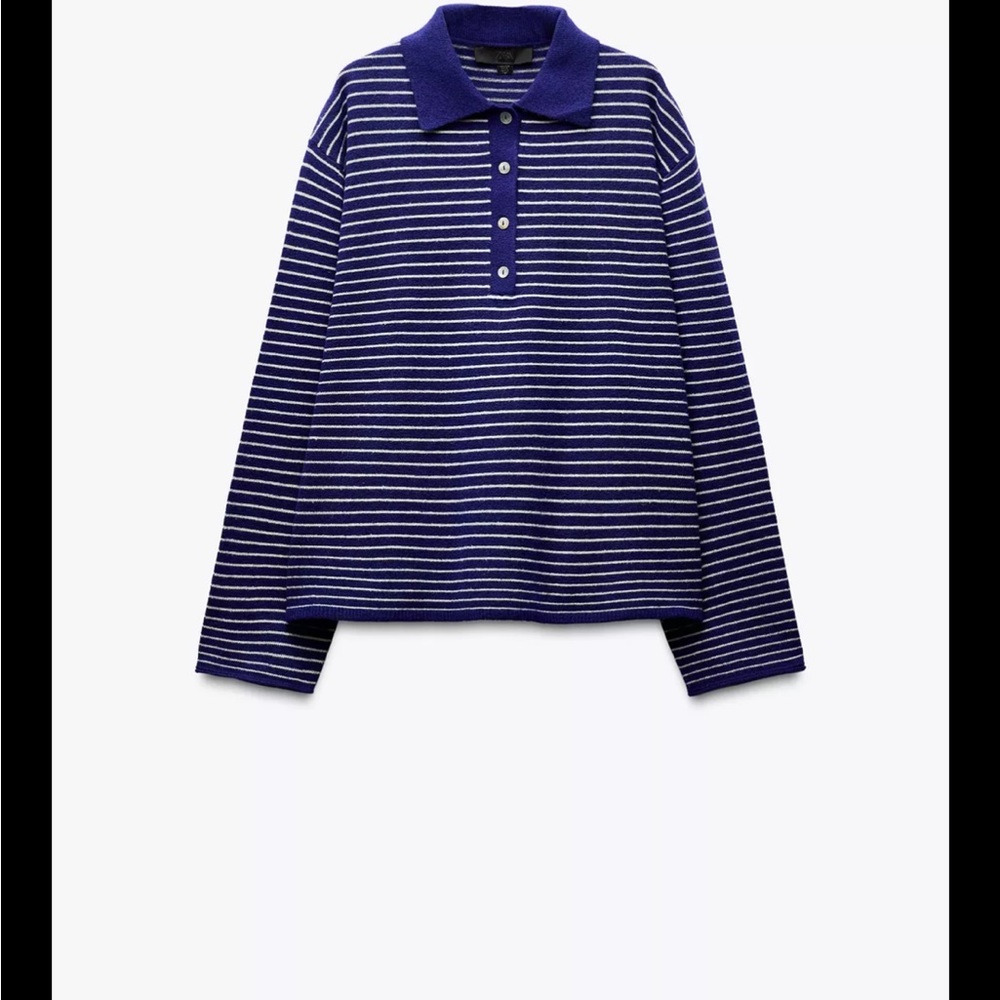 Blue Striped Polo Shirt